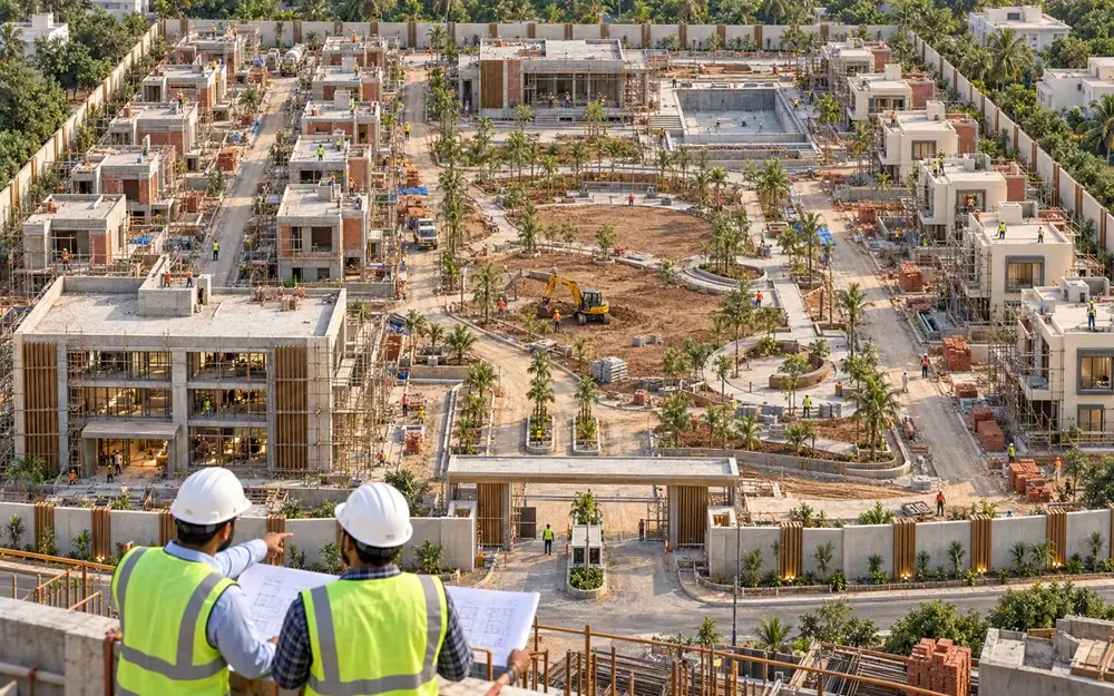 Your Empire site under construction with tower crane